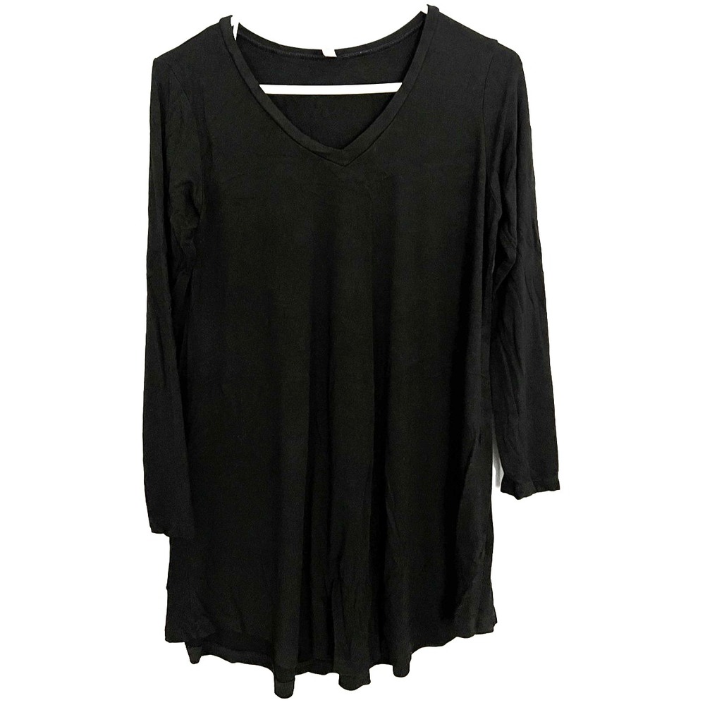 Popana Tunic Shirt Womens‎ Large Long Sleeve Stretch Pullover Made USA Basic